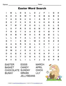 Printable Easter Word Search Puzzles