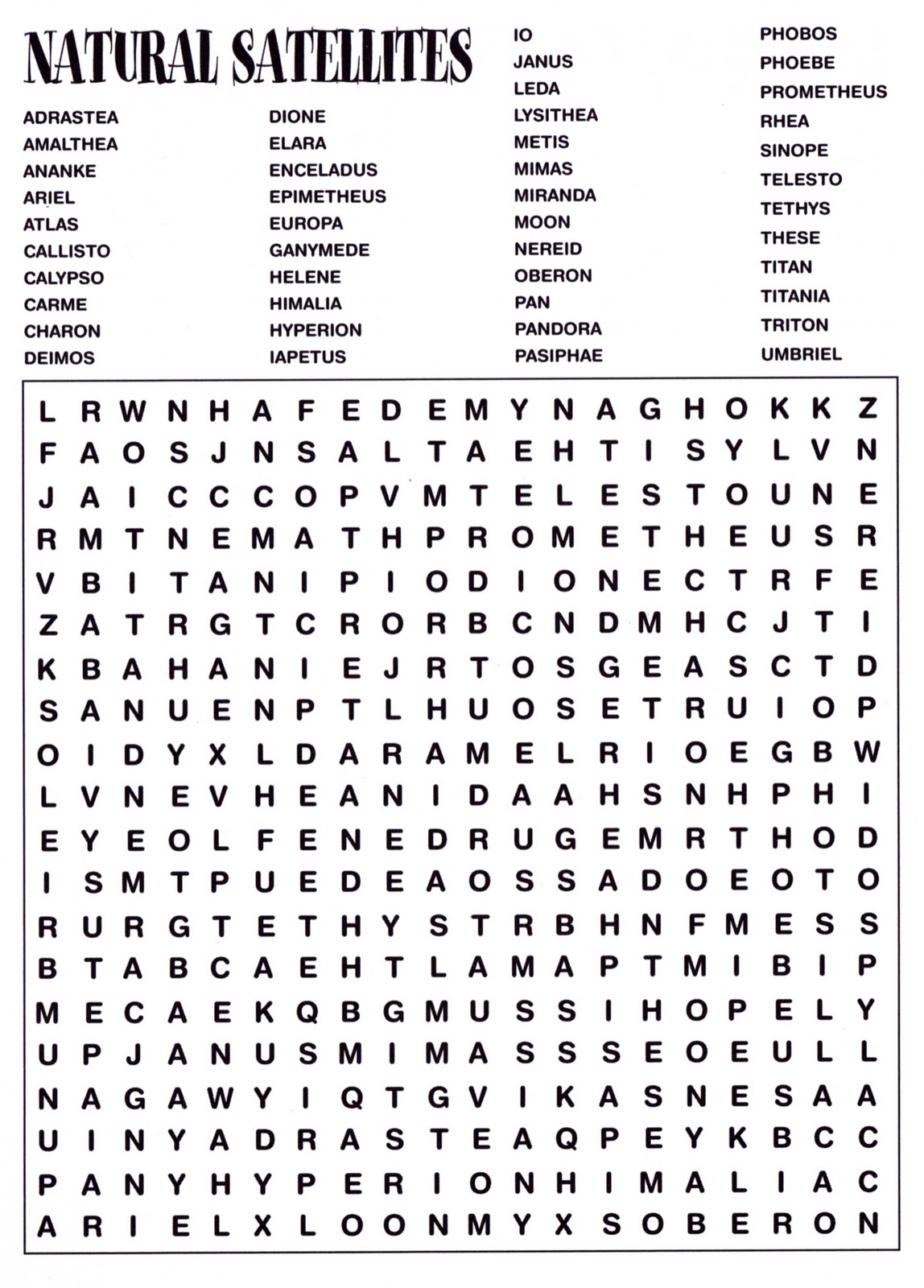 Free Printable Science Word Searches For Middle School