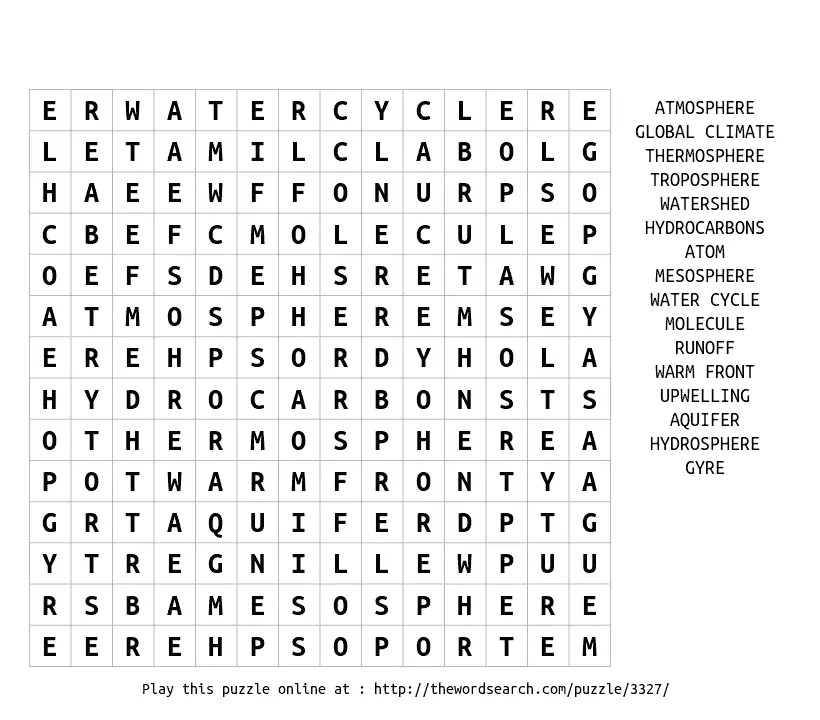 21 Knowledgeable Science Word Search Kitty Baby Love