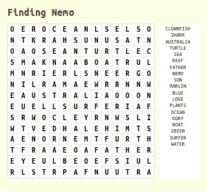 Word Search Disney