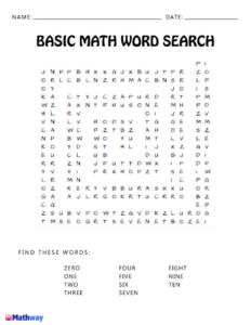 Word Search for Math