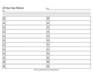 24 Hour Daily Planner Printable Free