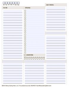 Customizable Daily Planner Template