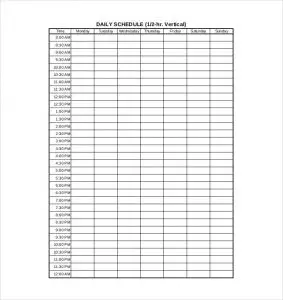 Daily Planner Schedule Template