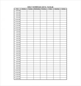 Daily Planner Schedule Template