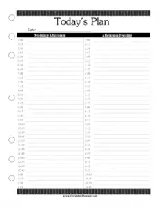 Daily Planner Template 15 Minute Increments