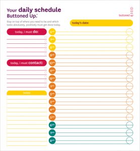 Daily Schedule Planner Template