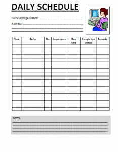 Daily Work Planner Template