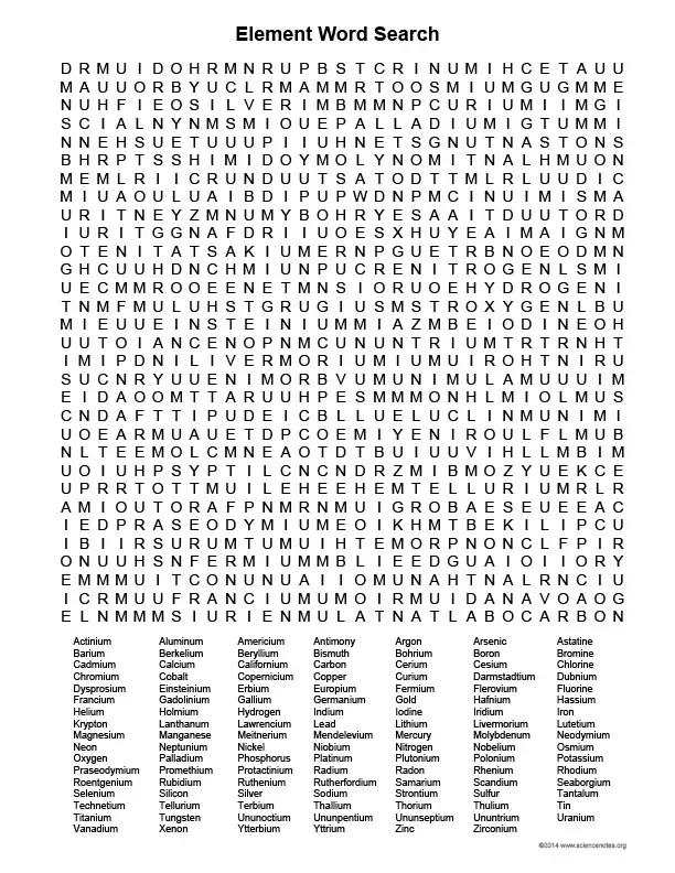 8 Printable Element Word Searches For You Kitty Baby Love