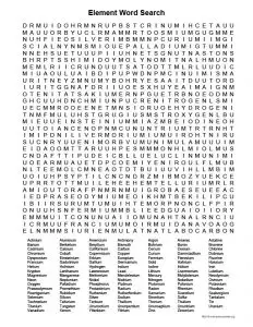 Element Challenge Puzzle Word Search Key