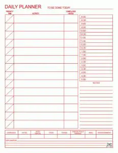 Free Printable Daily Planner Template