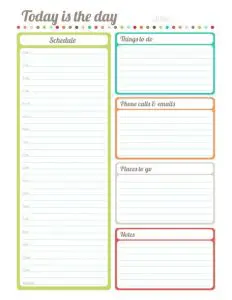 Free Printable Daily Planners and Organizers