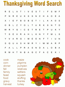 Happy Thanksgiving Word Search