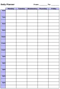 Time Management Daily Planner Templates
