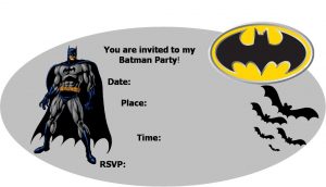 Batman Birthday Invitation Cards