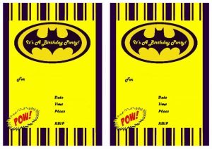 Batman Birthday Party Invitations