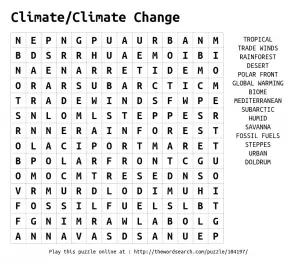 Climate Word Search