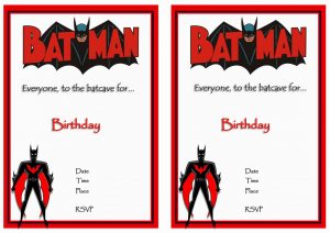 Free Printable Batman Birthday Invitations