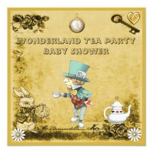 Mad Hatter Tea Party Baby Shower Invitations
