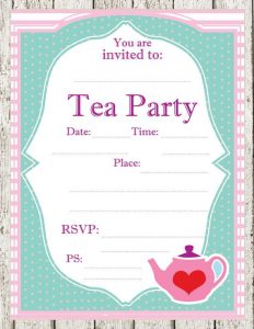 Mad Hatter Tea Party Invitation Wording