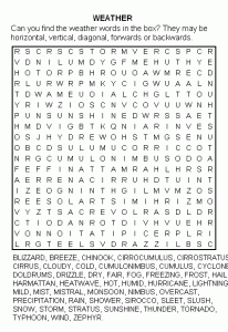 Weather And Climate Word Search