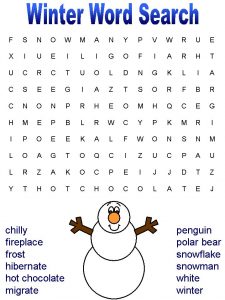 Winter Weather Word Search