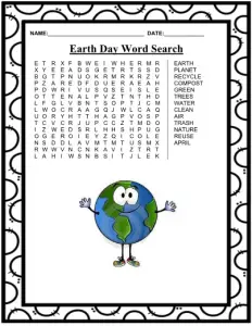 Earth Day Word Search 1st Grade
