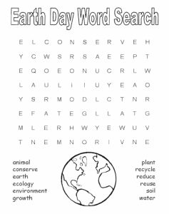 Earth Day Word Search Printable