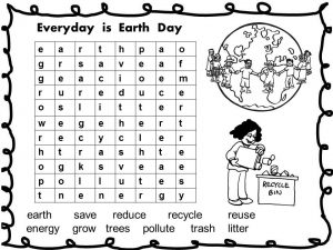 Earth Day Wordsearch for Adults