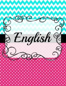 English Binder Cover Page