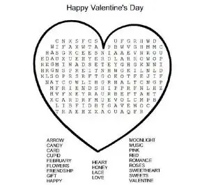Free Valentine Word Search