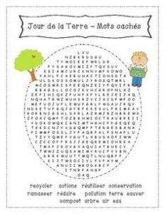 French Earth Day Word Search