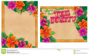 Hawaiian Pool Party Invitations