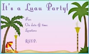 Luau Pool Party Invitations