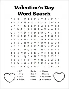 Valentine Word Search