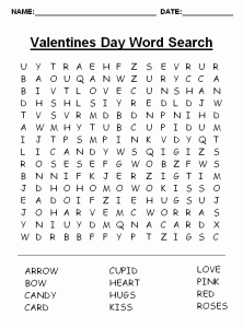 Valentine Word Search Printable