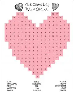 Valentines Day Word Searches