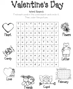 Valentines Word Search Printable