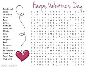 Valentines Word Search for Kids