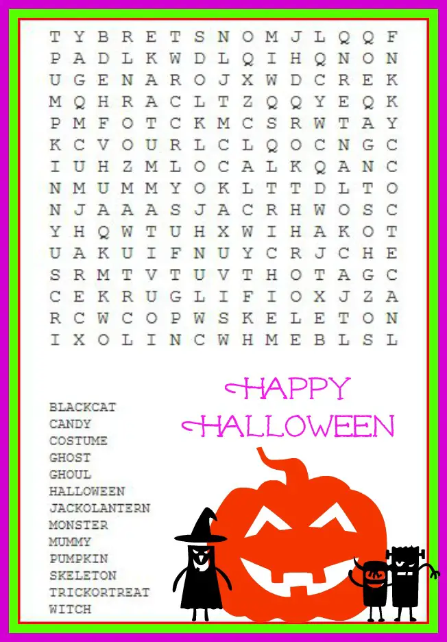 26 Spooky Halloween Word Searches KittyBabyLove