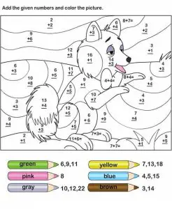 Addition Color by Number Printable