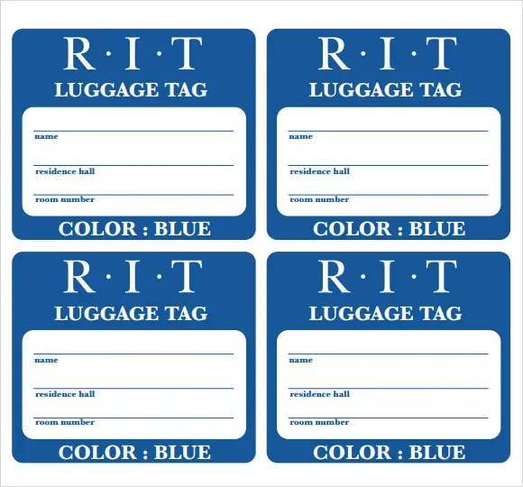 Airline Luggage Tag Template