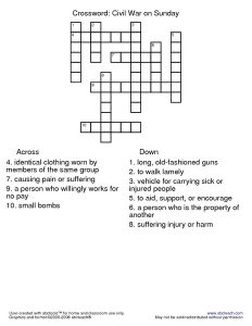 Civil War Crossword