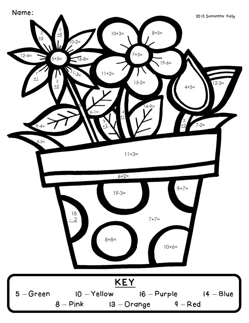 Free Printable Addition And Subtraction Coloring Worksheets