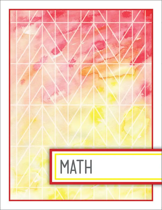 12 Math Binder Covers