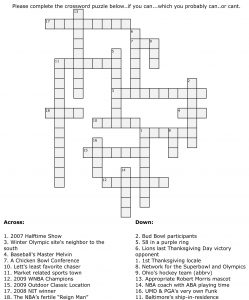Football Crossword Quiz