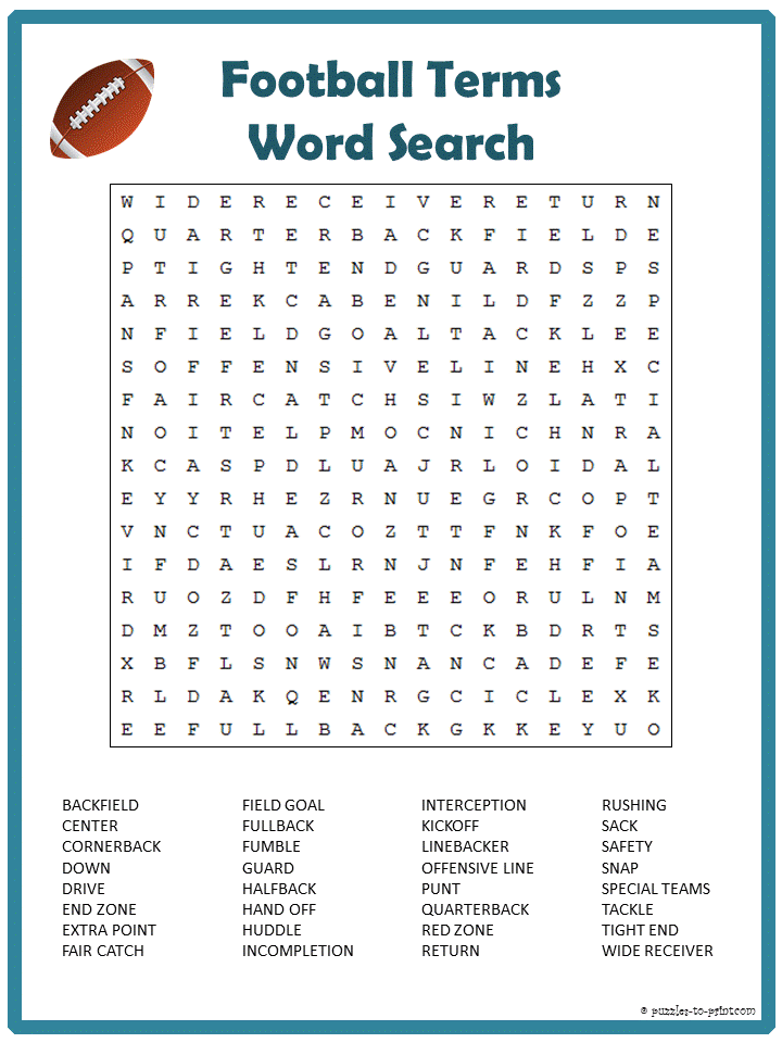 8 Football Crossword Puzzles Kitty Baby Love