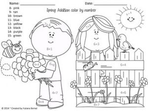 Free Printable Color by Number Addition