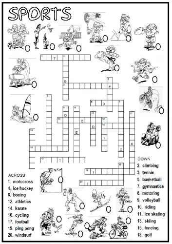 14 Sports Crossword Puzzles Kitty Baby Love
