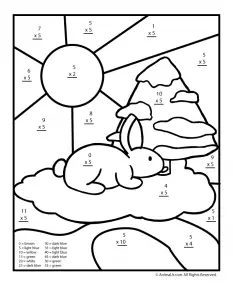 Multiplication Color by Number Printable